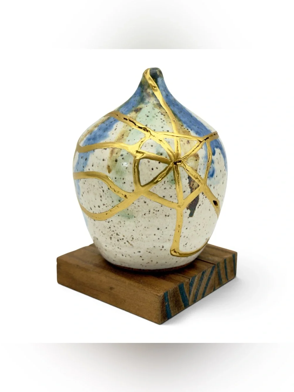 Kintsugi Vase Drip Glazed Pottery Gold Crack Art Personal Growth Gift